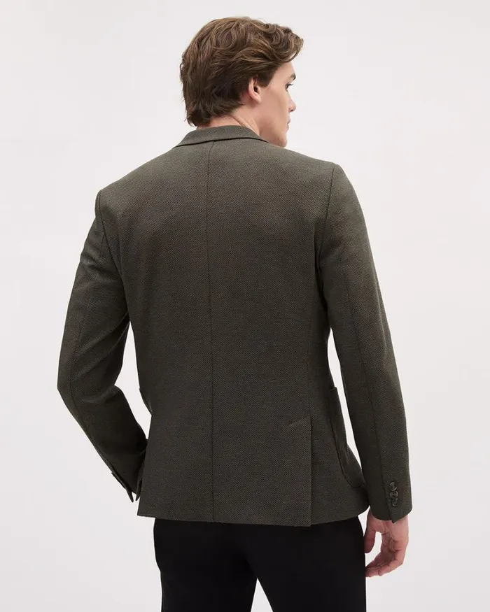 RWandCO Blazers SlimFit Textured Knit Blazer Dark Khaki 8211 Men RWandCO Blazers SlimFit Textured Knit Blazer Dark Khaki 8211 Men