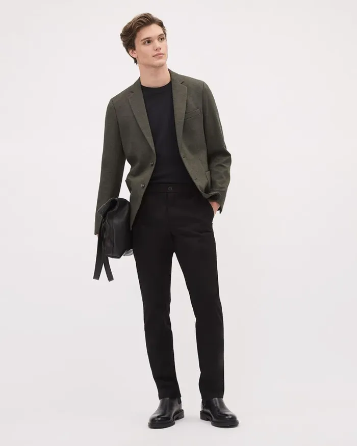 RWandCO Blazers SlimFit Textured Knit Blazer Dark Khaki 8211 Men RWandCO Blazers SlimFit Textured Knit Blazer Dark Khaki 8211 Men