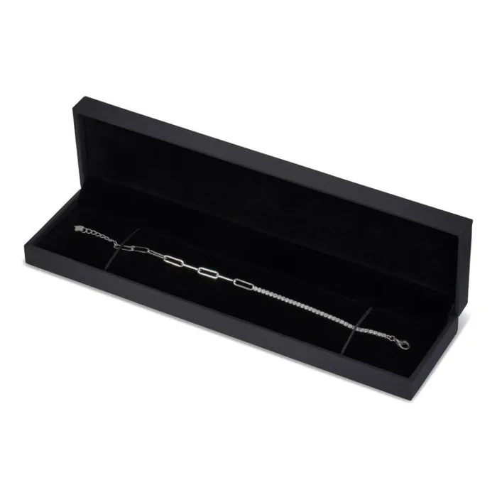 RWandCO Bracelets and Rings Club Rochelier 3A Cubic Zirconia Bracelet With Large Links Silver 8211 Women