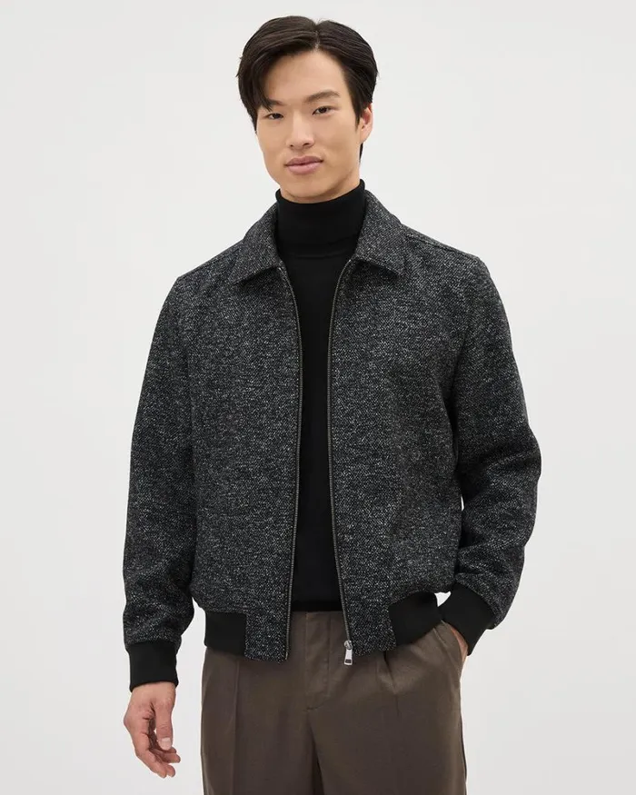 RWandCO Coats and Jackets Black Tweed Jacket With Shirt Collar Black 8211 Men