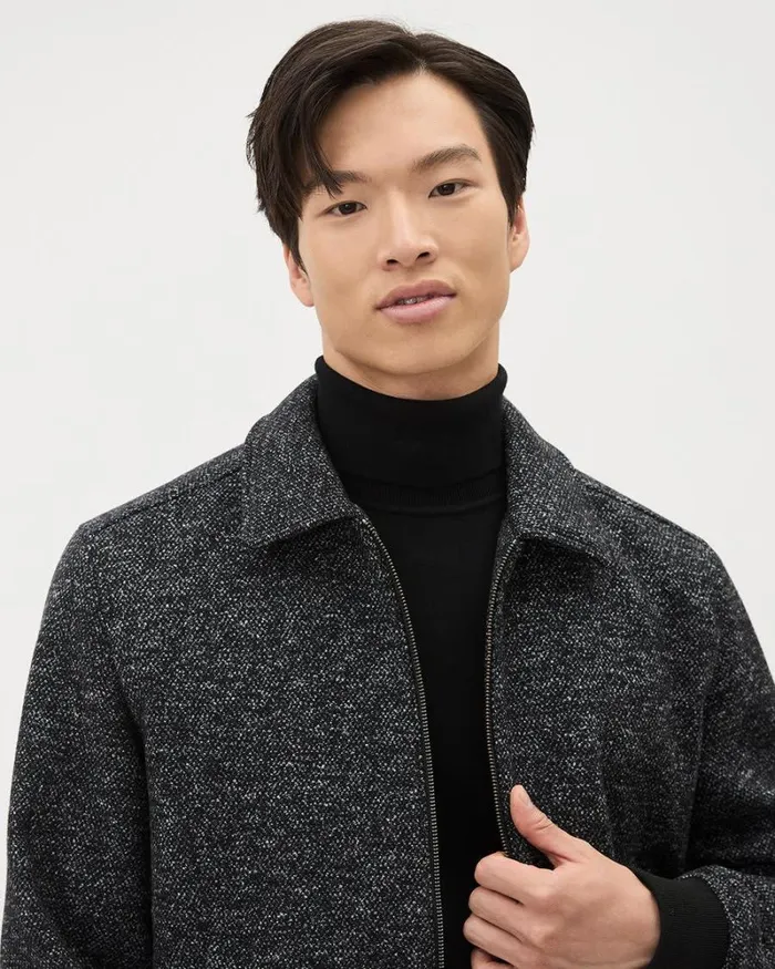 RWandCO Coats and Jackets Black Tweed Jacket With Shirt Collar Black 8211 Men