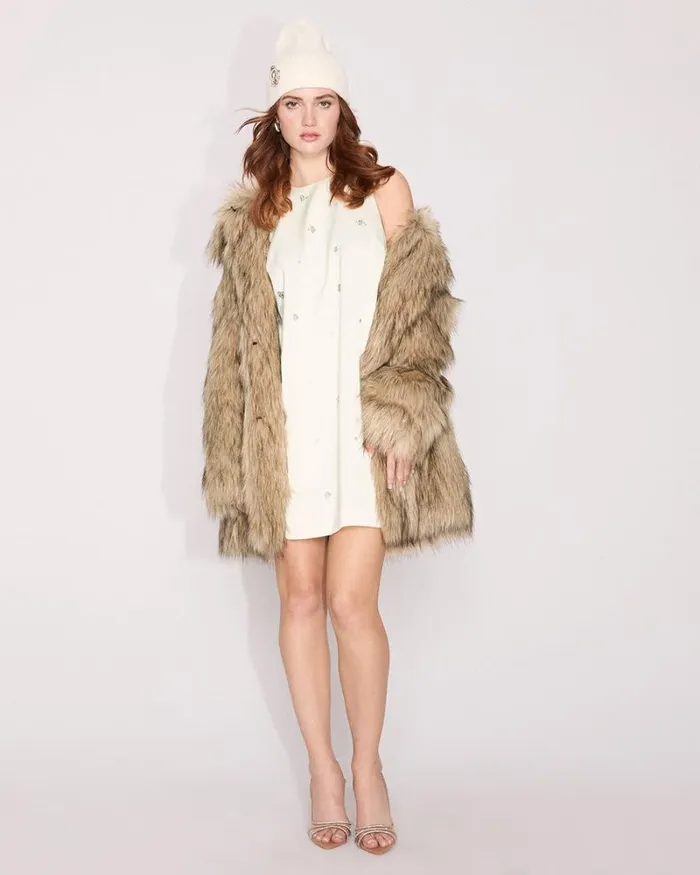 RWandCO Coats and Jackets Faux Fur Coat Toffee 8211 Women RWandCO Coats and Jackets Faux Fur Coat Toffee 8211 Women