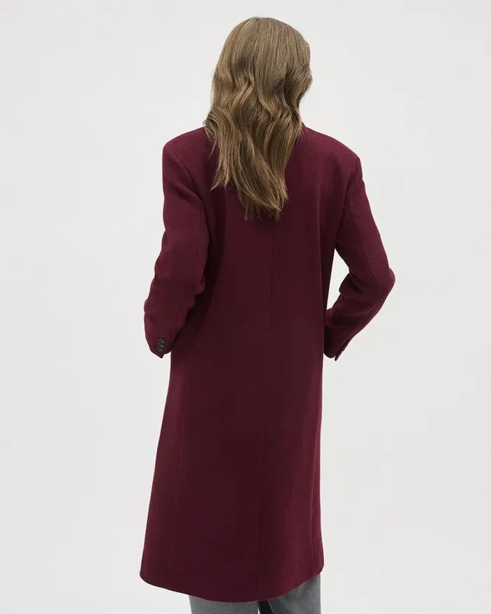 RWandCO Coats and Jackets Oversized DoubleBreasted Wool Coat Windsor Wine 8211 Women RWandCO Coats and Jackets Oversized DoubleBreasted Wool Coat Windsor Wine 8211 Women