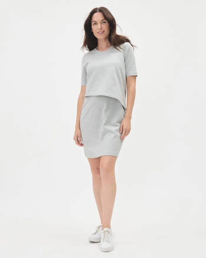 RWandCO Dresses and Jumpsuits Light Grey Set 8211 Fitted Dress And TShirt 8211 Thyme Maternity Light Grey Mix 8211 Women