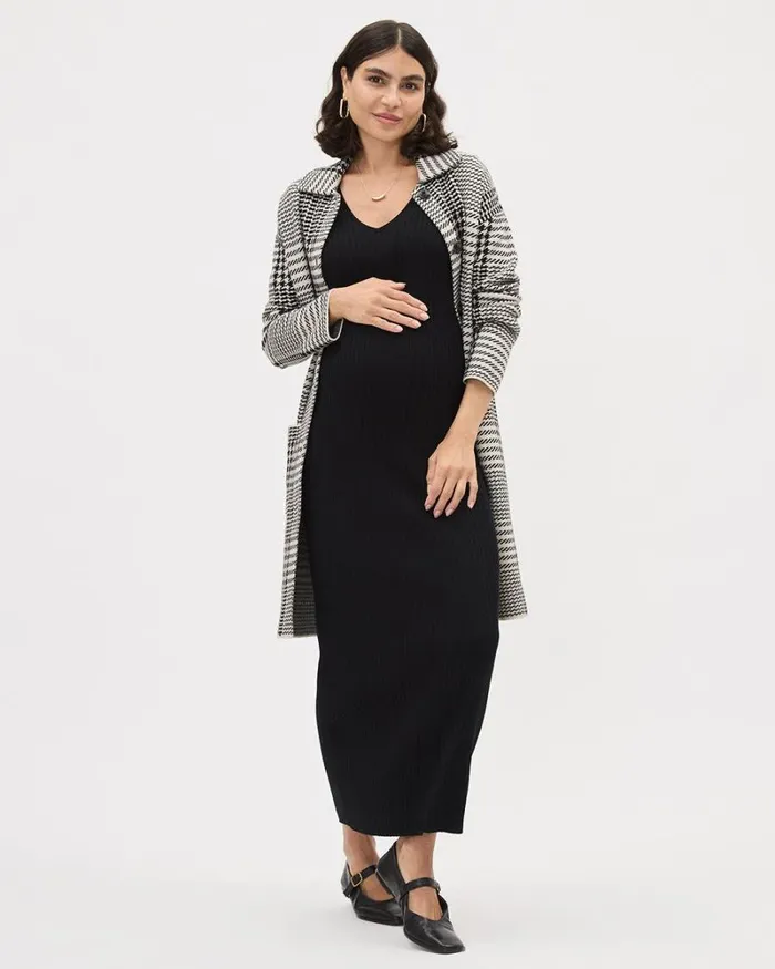 RWandCO Dresses and Jumpsuits LongSleeve VNeck Maxi Dress 8211 Thyme Maternity Black 8211 Women RWandCO Dresses and Jumpsuits LongSleeve VNeck Maxi Dress 8211 Thyme Maternity Black 8211 Women