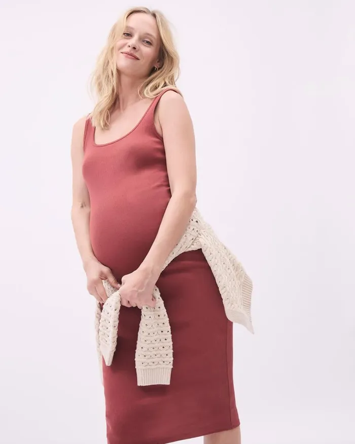 RWandCO Dresses and Jumpsuits Sleeveless Ribbed Midi Dress 8211 Thyme Maternity Cowhide 8211 Women RWandCO Dresses and Jumpsuits Sleeveless Ribbed Midi Dress 8211 Thyme Maternity Cowhide 8211 Women