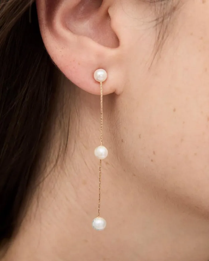 RWandCO Earrings Golden Earrings With Freshwater Pearls Gold 8211 Women