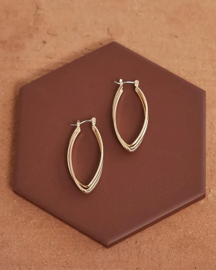 RWandCO Earrings Golden Twisted Hoops Gold 8211 Women