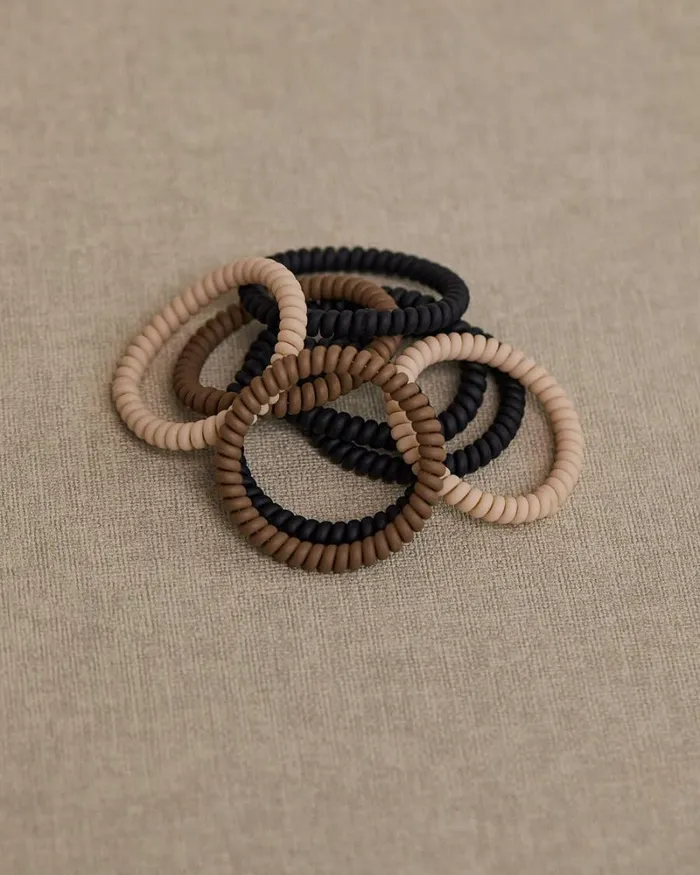 RWandCO Hair Accessories Coil Hair Ties 8211 Set Of 8 Multicolor 8211 Women