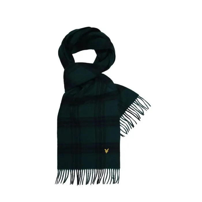 RWandCO Hats Gloves and Scarves Lyle and Scott 8211 Checked Lambswool Scarf Dark Green 8211 Women RWandCO Hats Gloves and Scarves Lyle and Scott 8211 Checked Lambswool Scarf Dark Green 8211 Women