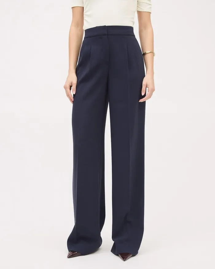 RWandCO HighRise HighRise LongWideLeg Crepe Pant Night Sky 8211 Women