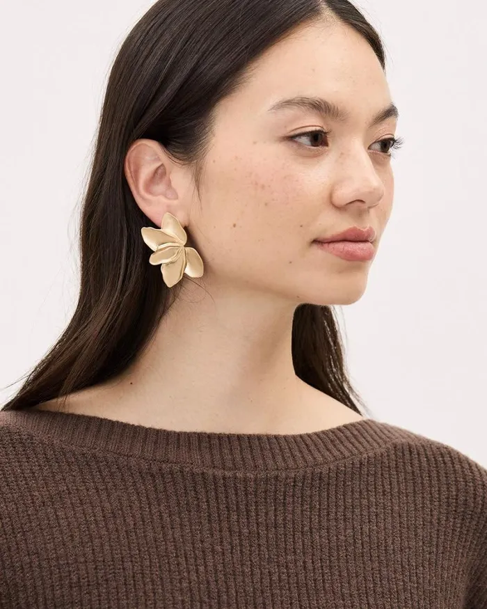 RWandCO Jewelry Flower Earrings Gold 8211 Women
