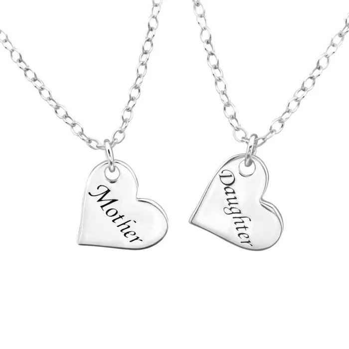 RWandCO Necklaces Sterling Silver Mother and Daughter Heart Pendant Necklace Set By Ag Sterling Silver 8211 Women RWandCO Necklaces Sterling Silver Mother and Daughter Heart Pendant Necklace Set By Ag Sterling Silver 8211 Women