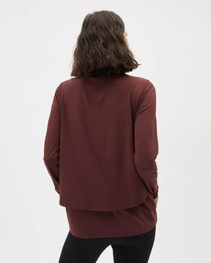 RWandCO Nursing LongSleeve Nursing Tee 8211 Thyme Maternity Rum Raisin 8211 Women RWandCO Nursing LongSleeve Nursing Tee 8211 Thyme Maternity Rum Raisin 8211 Women