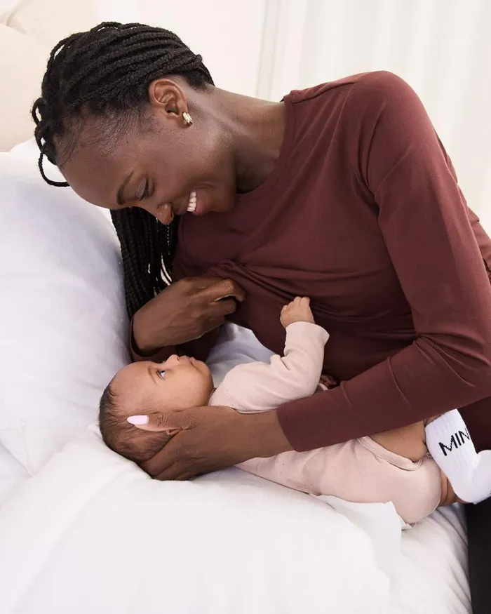 RWandCO Nursing LongSleeve Nursing Tee 8211 Thyme Maternity Rum Raisin 8211 Women RWandCO Nursing LongSleeve Nursing Tee 8211 Thyme Maternity Rum Raisin 8211 Women