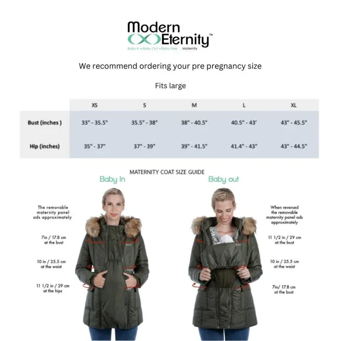 RWandCO Outerwear Harper 8211 3in1 Maternity Coat Cocoon Mid Thigh 8211 Modern Eternity Maternity Medium Green 8211 Women RWandCO Outerwear Harper 8211 3in1 Maternity Coat Cocoon Mid Thigh 8211 Modern Eternity Maternity Medium Green 8211 Women
