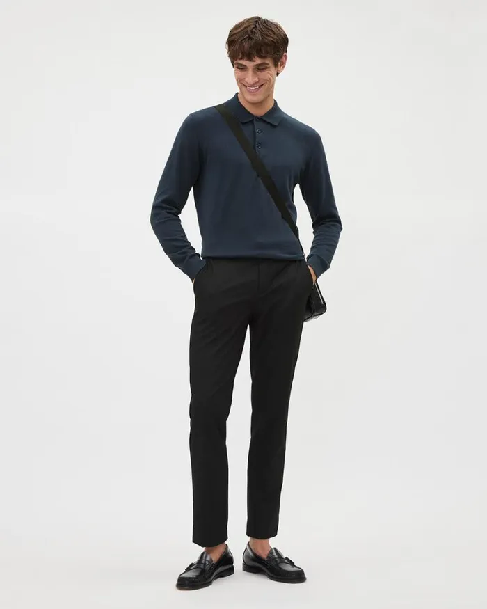 RWandCO Polos LongSleeve Polo Sweater Inky Blue 8211 Men
