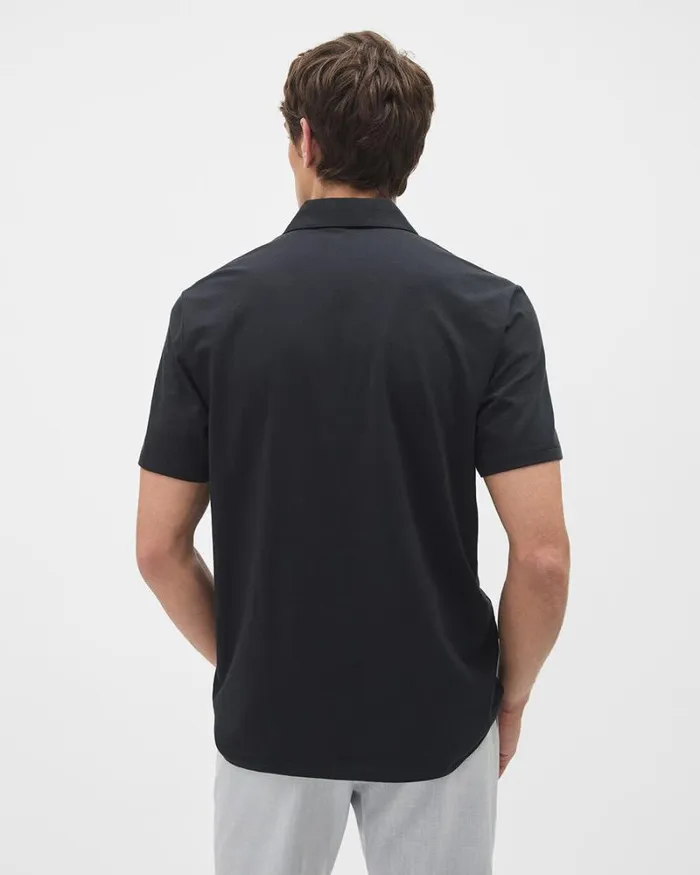 RWandCO Polos ShortSleeve Supima R Cotton Jersey Polo Black 8211 Men