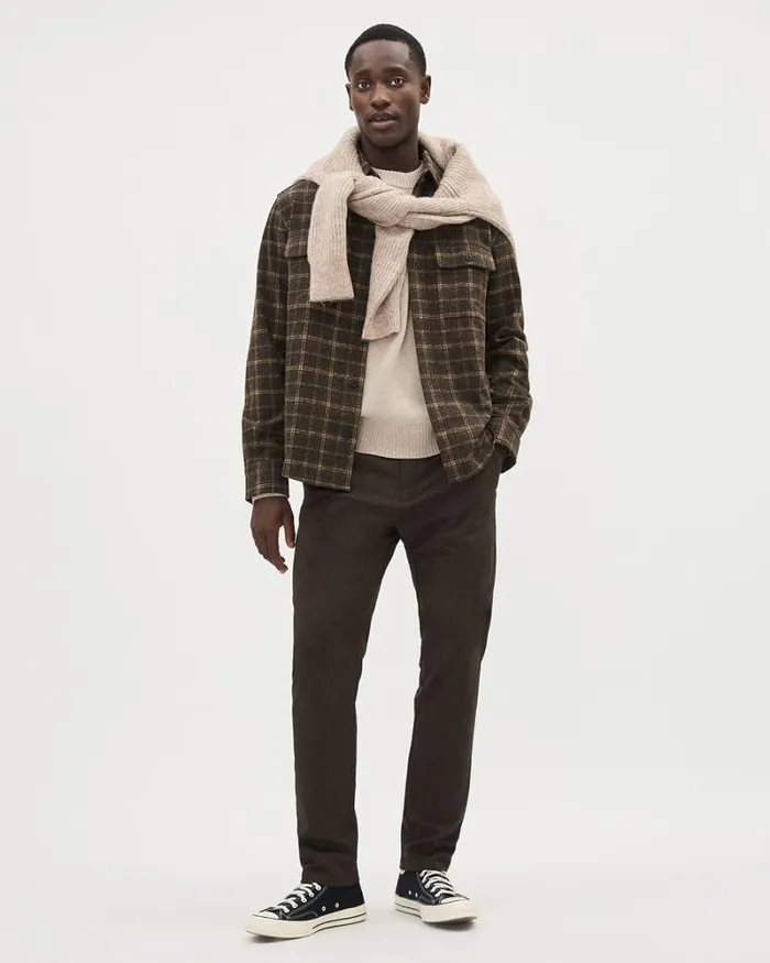 RWandCO Shirts LongSleeve Plaid Brown Overshirt Dark Brown 8211 Men RWandCO Shirts LongSleeve Plaid Brown Overshirt Dark Brown 8211 Men