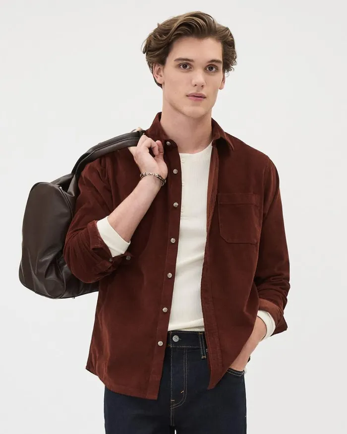 RWandCO Shirts RegularFit Corduroy Shirt Barcelona Red 8211 Men RWandCO Shirts RegularFit Corduroy Shirt Barcelona Red 8211 Men
