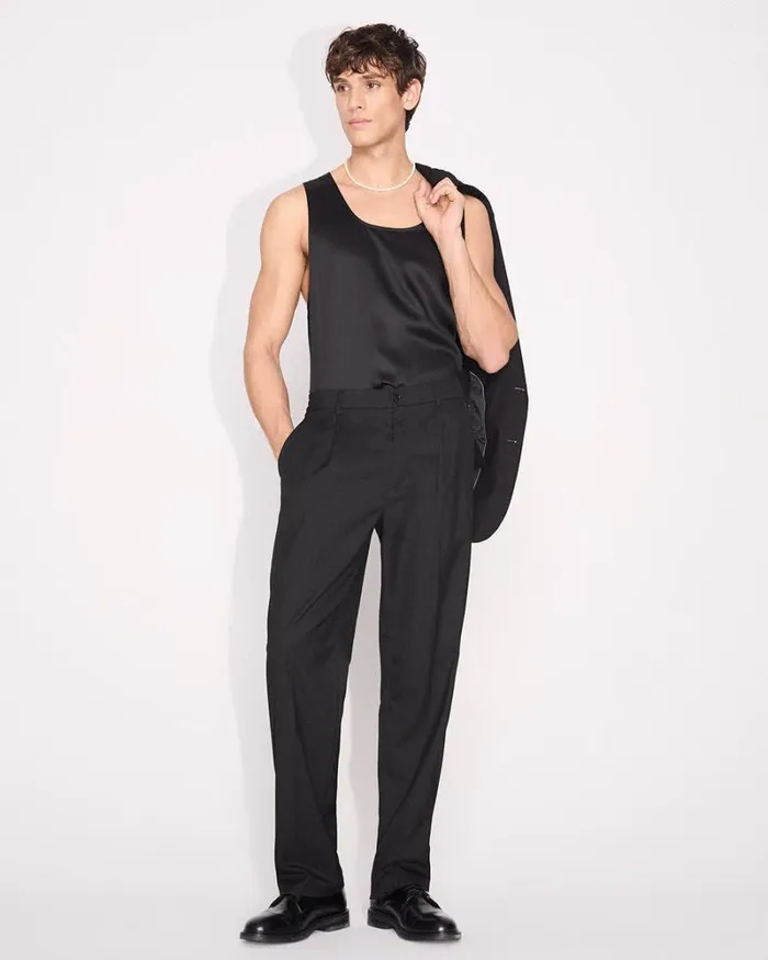 RWandCO Shirts ScoopNeck Sateen Cami Black 8211 Men RWandCO Shirts ScoopNeck Sateen Cami Black 8211 Men