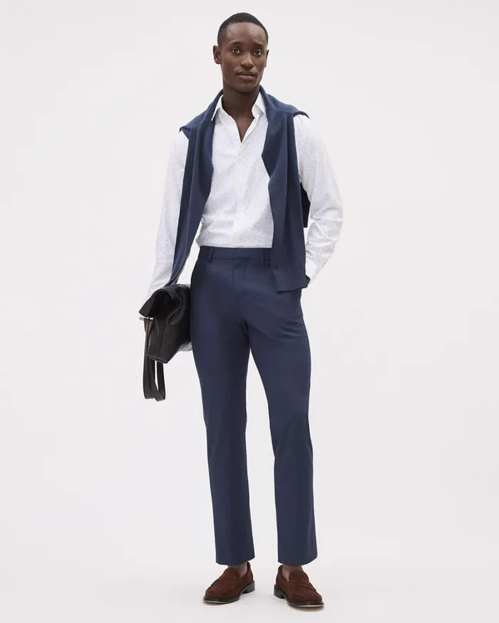 RWandCO Shirts SlimFit KnitLike Dress Shirt Whiteblue 8211 Men RWandCO Shirts SlimFit KnitLike Dress Shirt Whiteblue 8211 Men