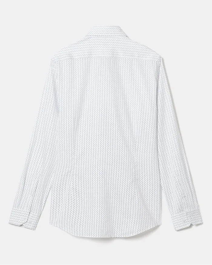 RWandCO Shirts TailoredFit Dress Shirt With Micro Geo Print Bright White 8211 Men