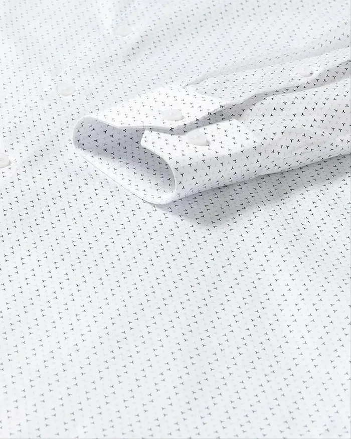 RWandCO Shirts TailoredFit Dress Shirt With Micro Geo Print Bright White 8211 Men