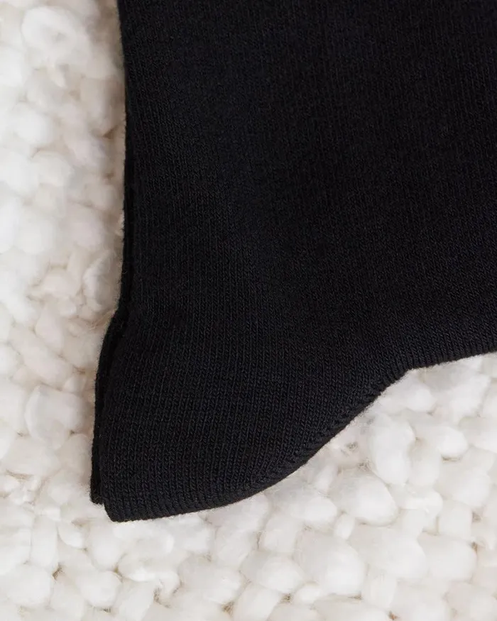 RWandCO Socks and Tights Basic Black Crew Socks Black 8211 Women