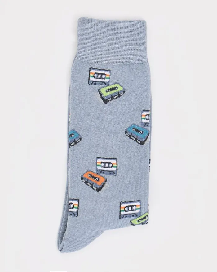 RWandCO Socks Socks With Audio Cassettes Ashley Blue 8211 Men