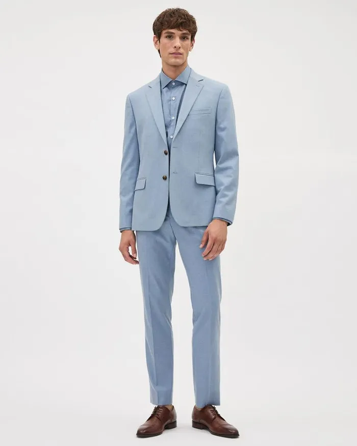 RWandCO Suits Brushed Twill SlimFit Blazer Cashmere Blue 8211 Men RWandCO Suits Brushed Twill SlimFit Blazer Cashmere Blue 8211 Men
