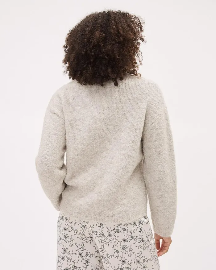 RWandCO Sweaters and Cardigans LongSleeve Boucl Slouchy Pullover Oatmeal Mix 8211 Women RWandCO Sweaters and Cardigans LongSleeve Boucl Slouchy Pullover Oatmeal Mix 8211 Women