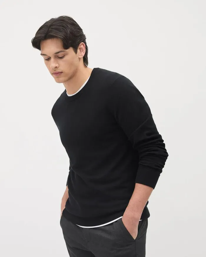 RWandCO Sweaters and Cardigans Solid LongSleeve CrewNeck Sweater Black 8211 Men RWandCO Sweaters and Cardigans Solid LongSleeve CrewNeck Sweater Black 8211 Men