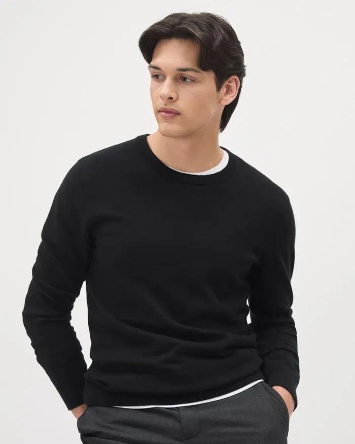 RWandCO Sweaters and Cardigans Solid LongSleeve CrewNeck Sweater Black 8211 Men RWandCO Sweaters and Cardigans Solid LongSleeve CrewNeck Sweater Black 8211 Men