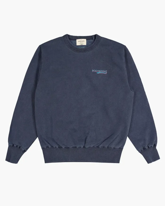 RWandCO Sweatshirts and Hoodies BodyBreak Retro Relaxed Crewneck Dark Blue 8211 Men
