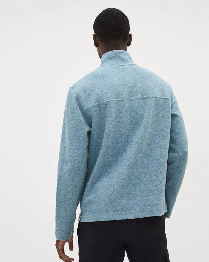 RWandCO Sweatshirts and Hoodies Brushed Waffle HalfZip MockNeck Sweater Heather Windblue 8211 Men