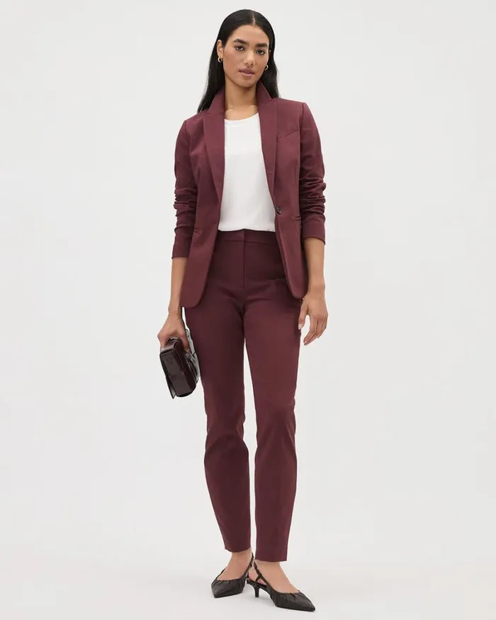 RWandCO The Limitless Suit Limitless MidRise SlimLeg Signature Pant Vineyard Wine 8211 Women