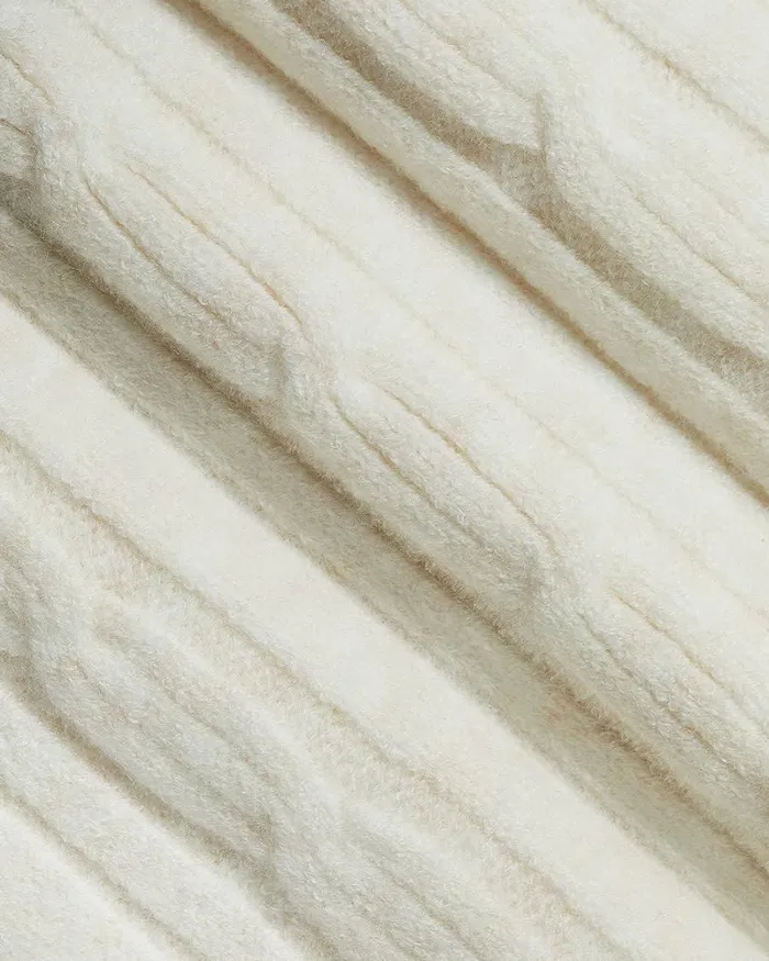 RWandCO Tops LongSleeve MockNeck Sweater With Cable Stitches Off White Mix 8211 Women RWandCO Tops LongSleeve MockNeck Sweater With Cable Stitches Off White Mix 8211 Women