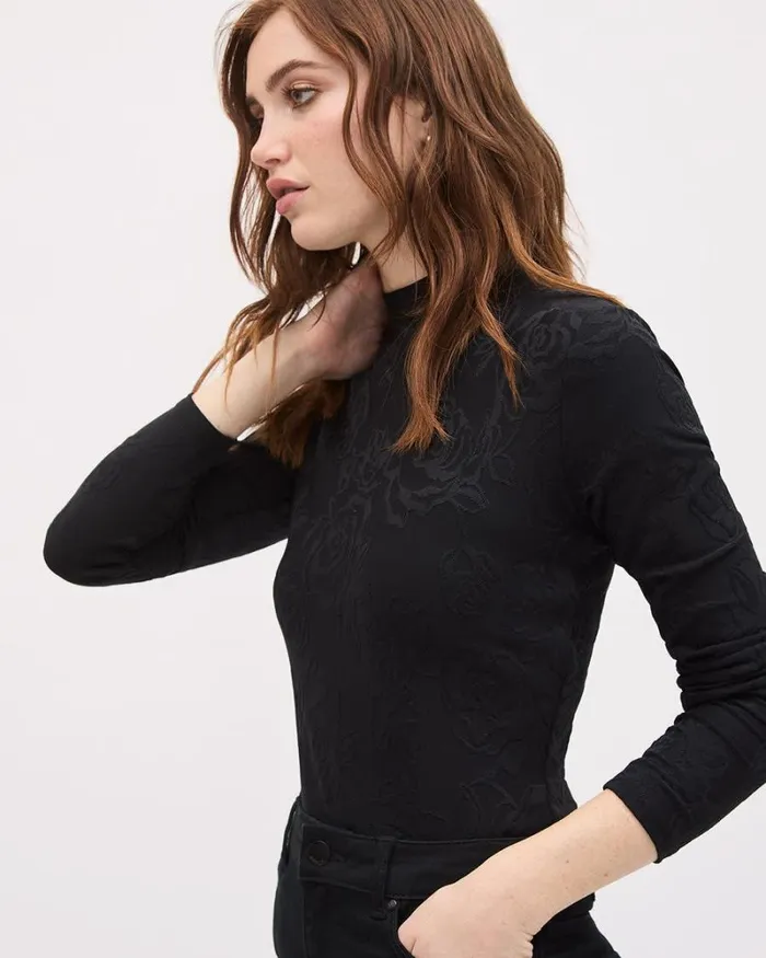 RWandCO Tops LongSleeve MockNeck Top Black 8211 Women RWandCO Tops LongSleeve MockNeck Top Black 8211 Women