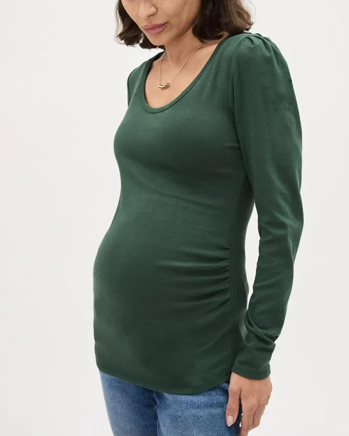 RWandCO Tops LongSleeve ScoopNeck Top 8211 Thyme Maternity Sycamore 8211 Women RWandCO Tops LongSleeve ScoopNeck Top 8211 Thyme Maternity Sycamore 8211 Women