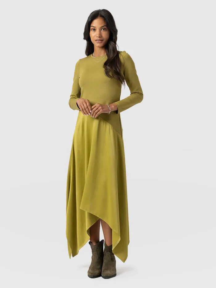 Saint And Sofia Dresses Women Cleo Asymmetric Dress 8211 Olive Olive