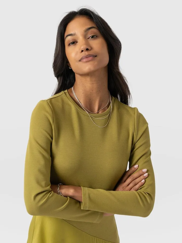 Saint And Sofia Dresses Women Cleo Asymmetric Dress 8211 Olive Olive