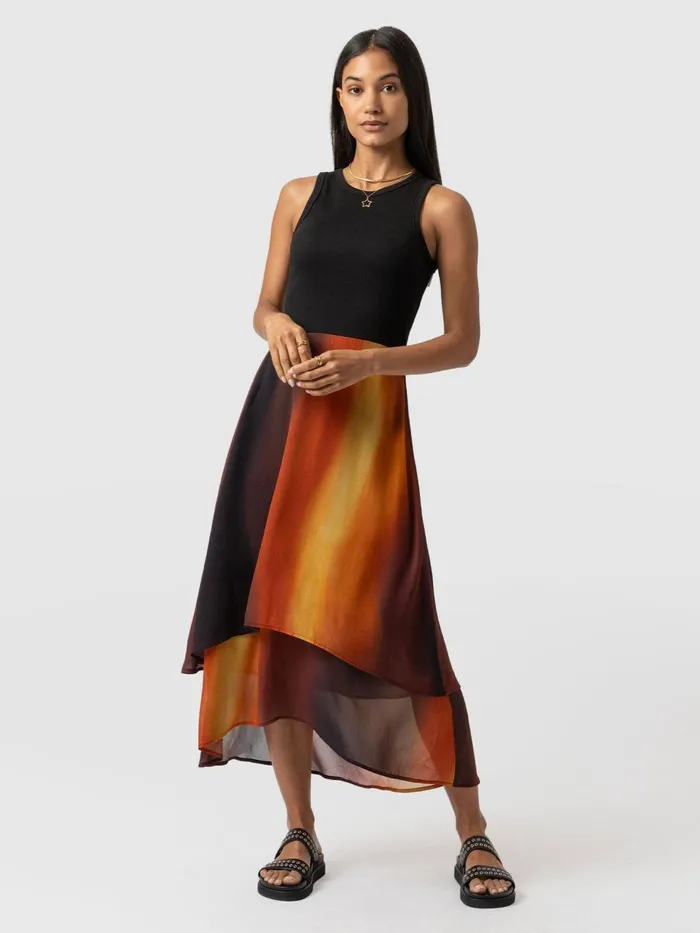 Saint And Sofia Dresses Women Etta Layered Dress 8211 Amber Gradient Amber Gradient