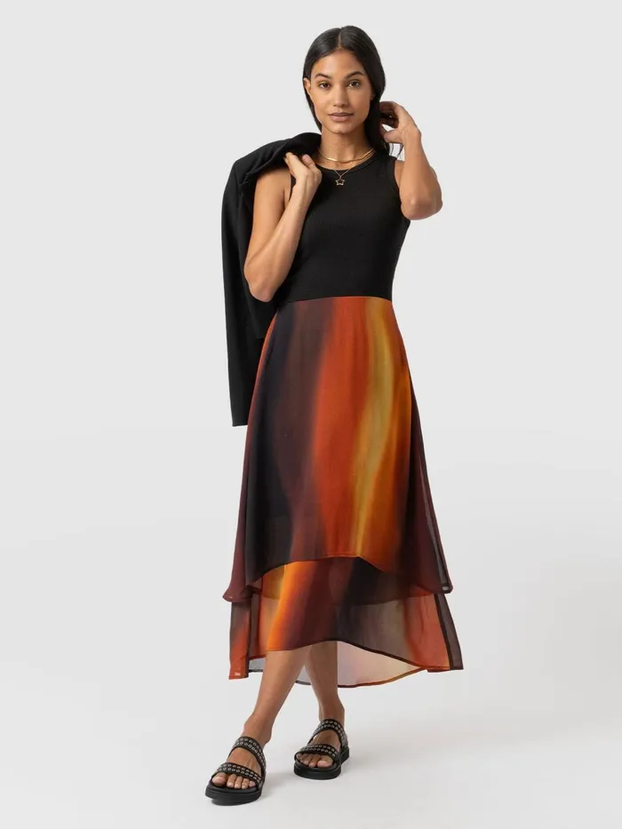 Saint And Sofia Dresses Women Etta Layered Dress 8211 Amber Gradient Amber Gradient
