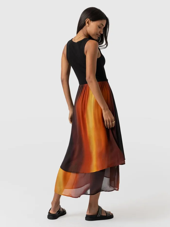 Saint And Sofia Dresses Women Etta Layered Dress 8211 Amber Gradient Amber Gradient