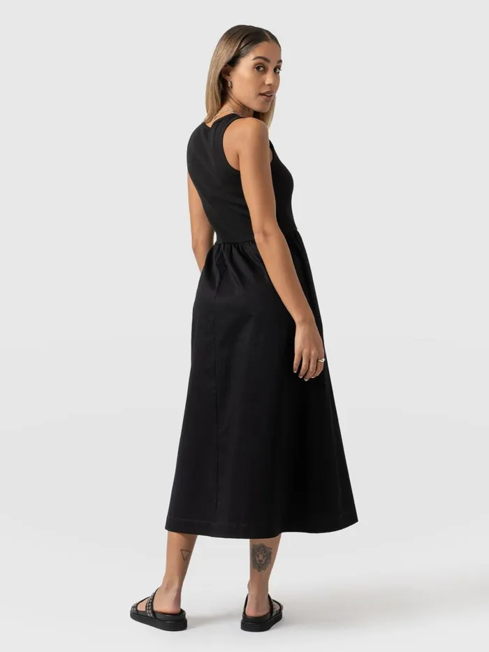 Saint And Sofia Dresses Women Ivy Full Skirt Sleeveless Dress 8211 Black Black