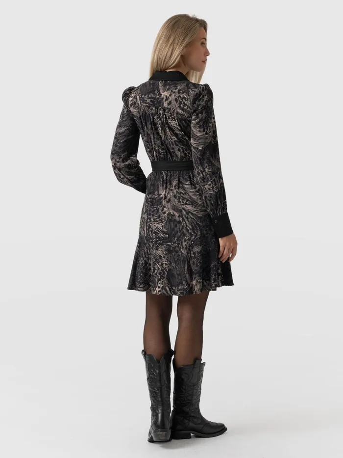 Saint And Sofia Dresses Women Lori Fit and Flare Dress 8211 Spot Feather Spot Feather