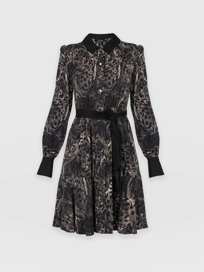 Saint And Sofia Dresses Women Lori Fit and Flare Dress 8211 Spot Feather Spot Feather