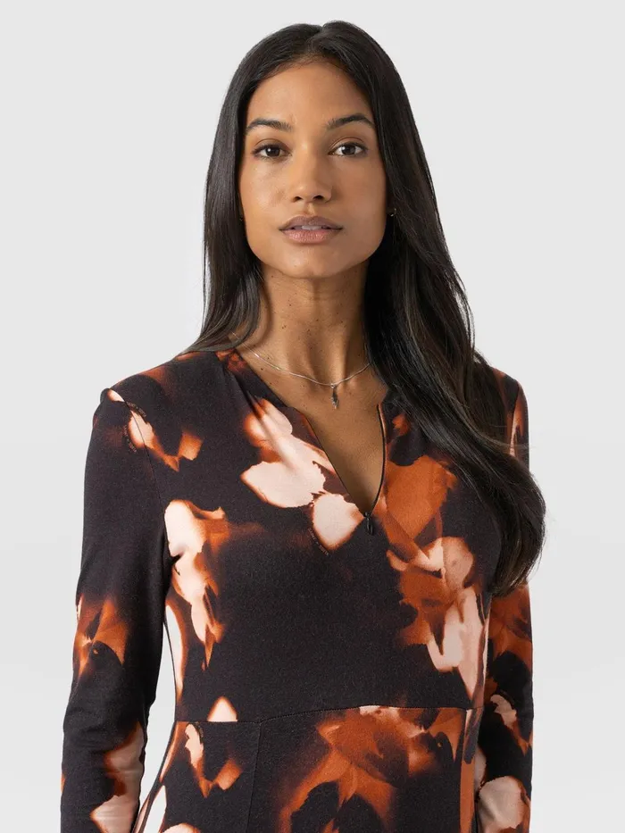 Saint And Sofia Dresses Women Macie Zip Up Dress 8211 Orange Aurora Orange Aurora