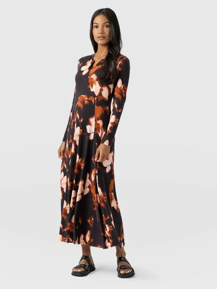 Saint And Sofia Dresses Women Macie Zip Up Dress 8211 Orange Aurora Orange Aurora
